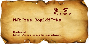 Mózes Boglárka névjegykártya